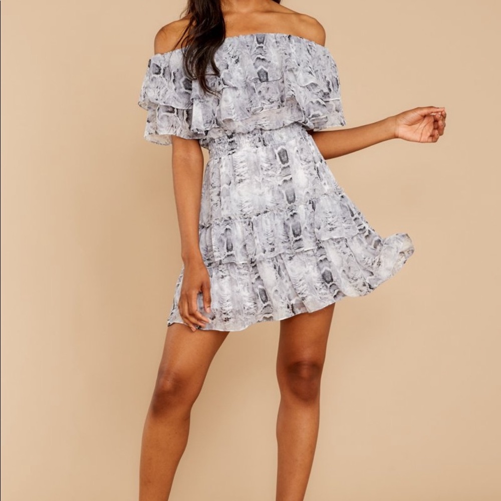 Strapless Snake Print Dress